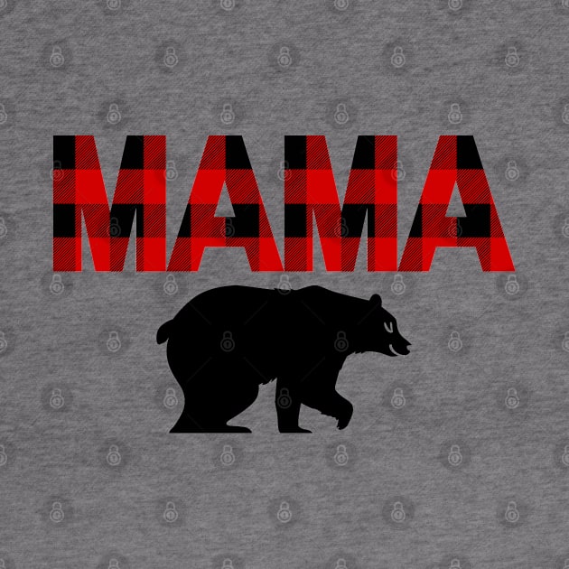 Mama Bear in Buffalo Plaid Pattern by EdenLiving